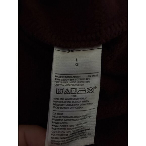 Old Navy Sweatshirt Mens Hoodie Colorblock Large Burgundy Cream - Picture 6 of 7